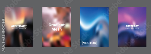 Abstract Gradient Mesh Background Poster Templates Vector Designs
