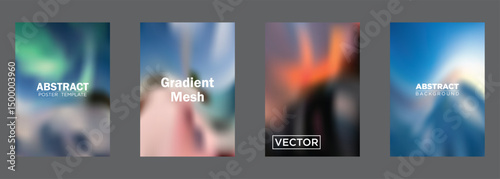 Abstract Gradient Mesh Backgrounds Vector Poster Templates
