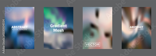 Abstract Gradient Mesh Poster Templates Vector Background Designs
