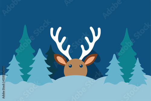 deer in winter forest