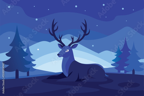 deer in winter forest