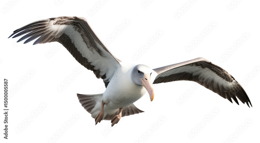 Fototapeta premium Albatross Flying Isolated on Transparent Background PNG