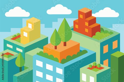 vector illustration of city buildings