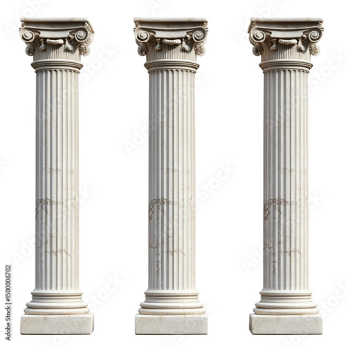  Greek columns isolated on transparent or white background, png.png