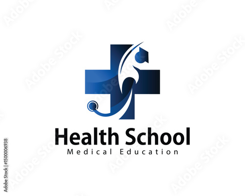 health school logo creative design concept medical clinic education