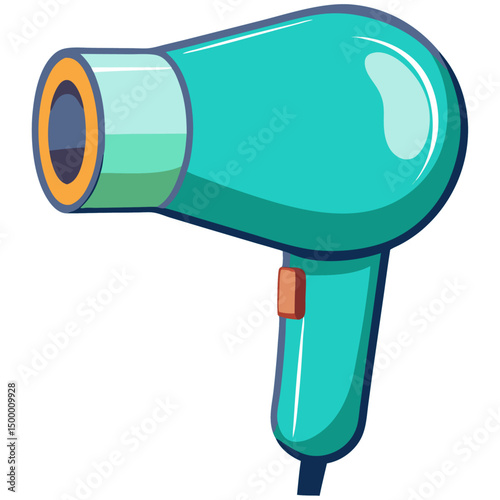 Blue electric hair dryer for personal grooming

