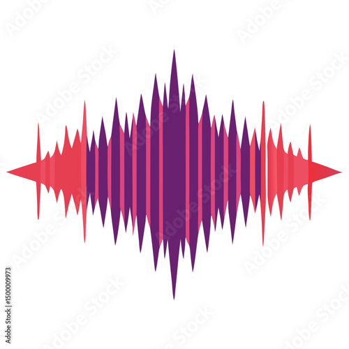 Colorful abstract sound wave icon representing audio or voice signal in modern flat style