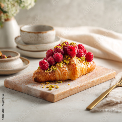 Stilvolles Foodstyling mit Croissant
