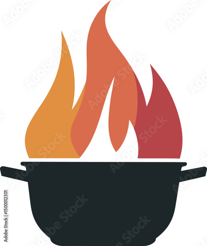 Cooking Fire Pot Logo Design for Food and Culinary Brands