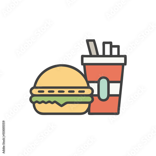 hamburger and fries