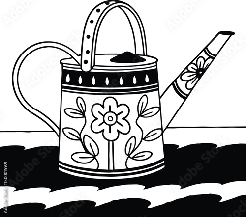 watering can vector illustration art