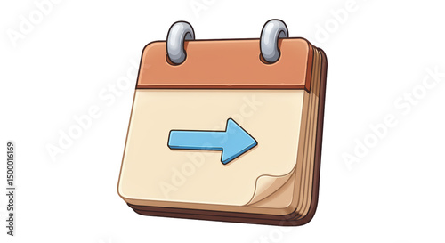 Isolated Calendar with Arrow