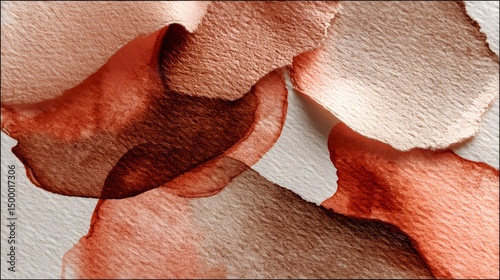 Artistic watercolor splash with gold accents on beige background