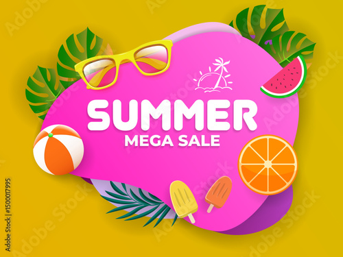 summer mega sale banner design template