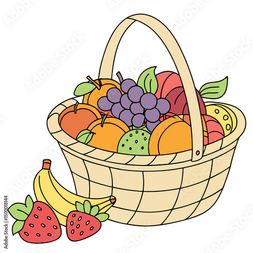 A colorful fruit basket healthy snack	