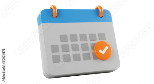 Isolated Calendar with Check Mark photo