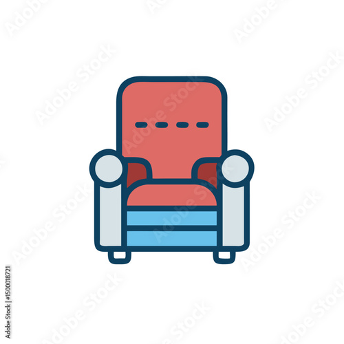 red armchair isolated on white background