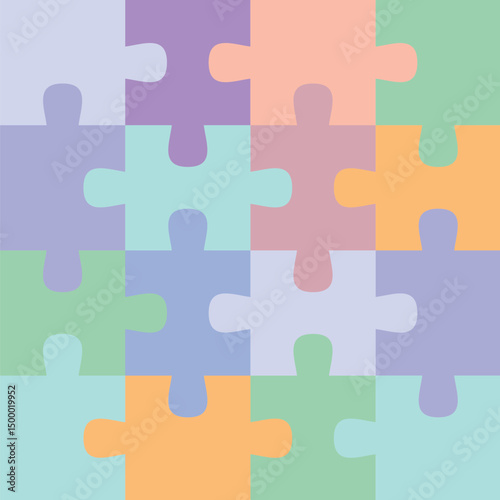 colorful puzzle background in pastel colors vector illustration
