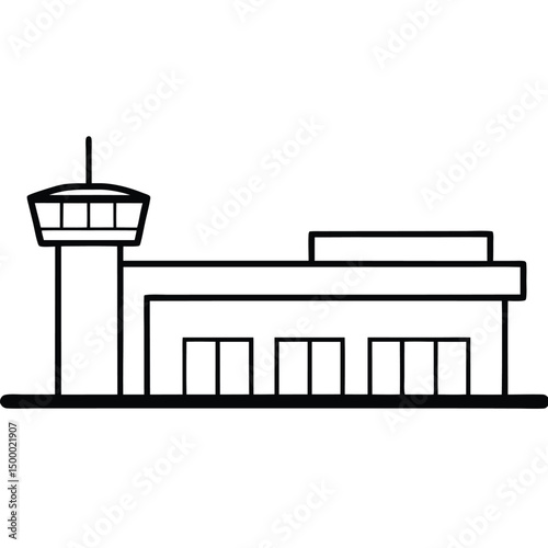 silhouette of a facility where aircraft take off and land