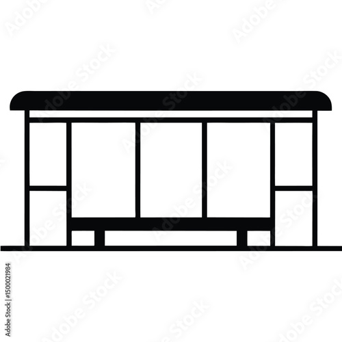 vector illustration of  a bus stop shelter.