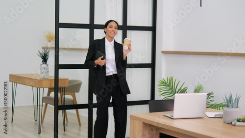 Wallpaper Mural Mid adult businesswoman emotional dances in office job well done office work black woman celebrating success. Professional woman joyfully dances office marking successful project office environment. Torontodigital.ca