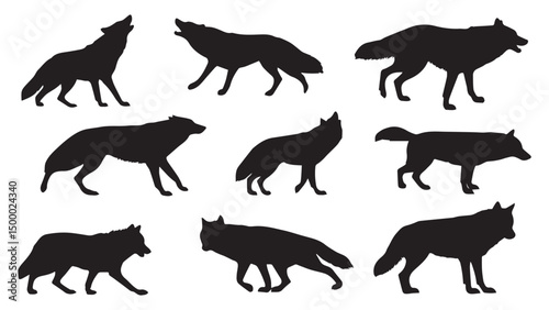 Wolf Silhouettes 9 Images