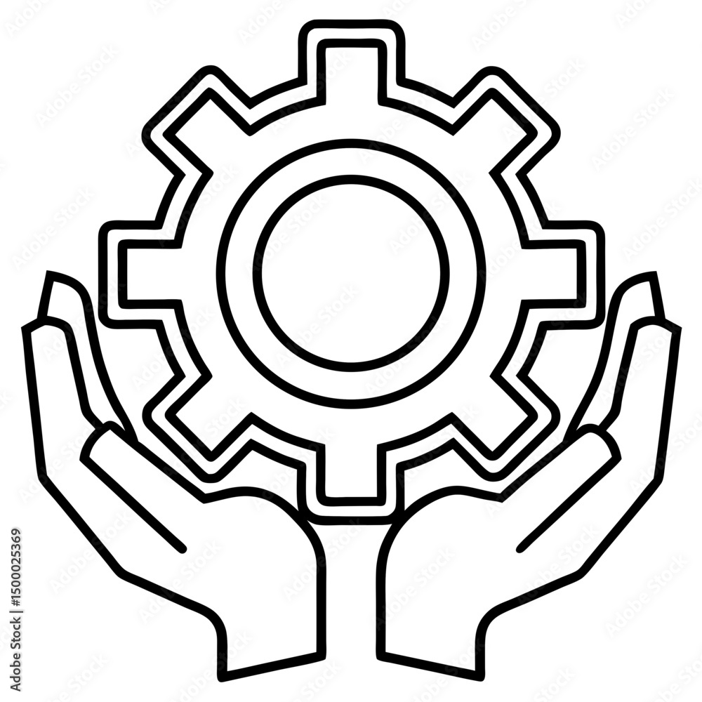 Obraz premium hand and gear