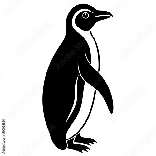 Penguin Bird Perched On White