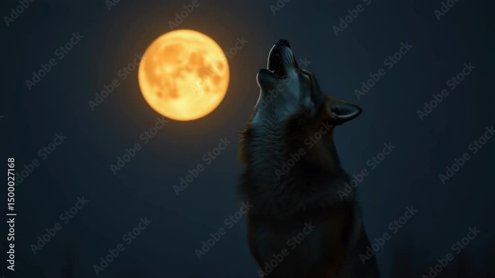 Sly coyote howling at the moon