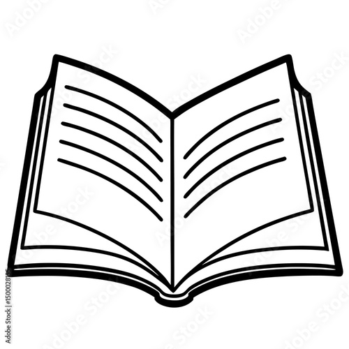 Old open book with blank pages isolated on white for education and learning