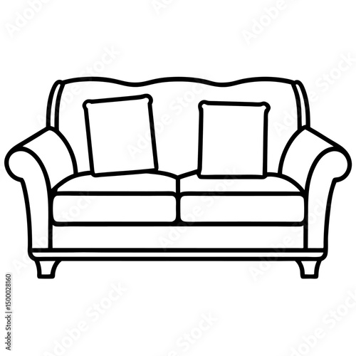 A sleek black leather sofa, a comfortable contemporary furniture piece for any luxury living room design