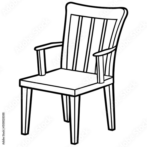 Two comfortable vintage black and white wooden chairs for interior design
