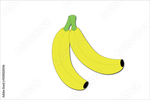 banana on white background