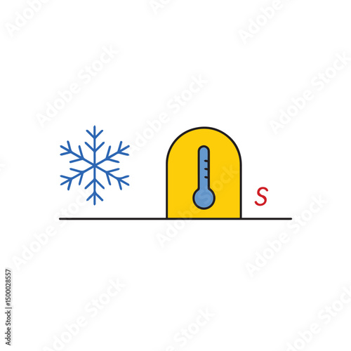Third Law of Thermodynamics – Absolute Zero Vector Diagram in Minimalist Style