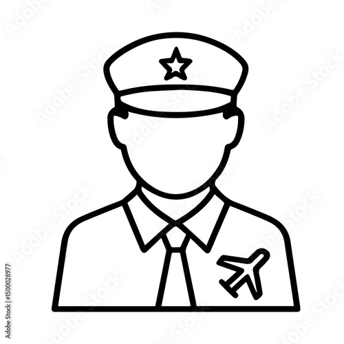 Icon man airplane pilot on white background vector
Vector line icon profession