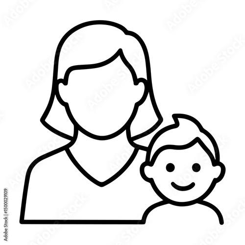 Icon person kindergarten teacher on white background vector
Vector line icon profession