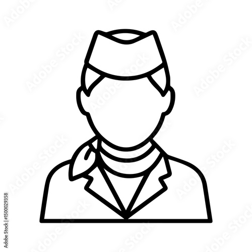 Stewardess person icon on white background vector
Vector line profession icon