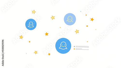 Educational Assessment Icons with Stars Numeracy and Learning Concept