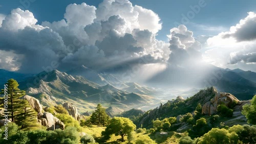 cinematic mountain sunlight landscape dramatic mountain sunlight, scenic mountain valley with clouds, epic mountain landscape with dramatic mountain sunlight majestic valley scene with dramatic clouds