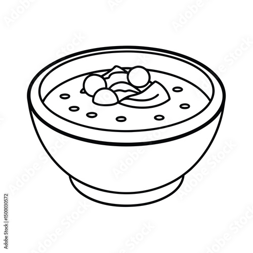 gumbo outline vector illustration of a bowl of yogurt