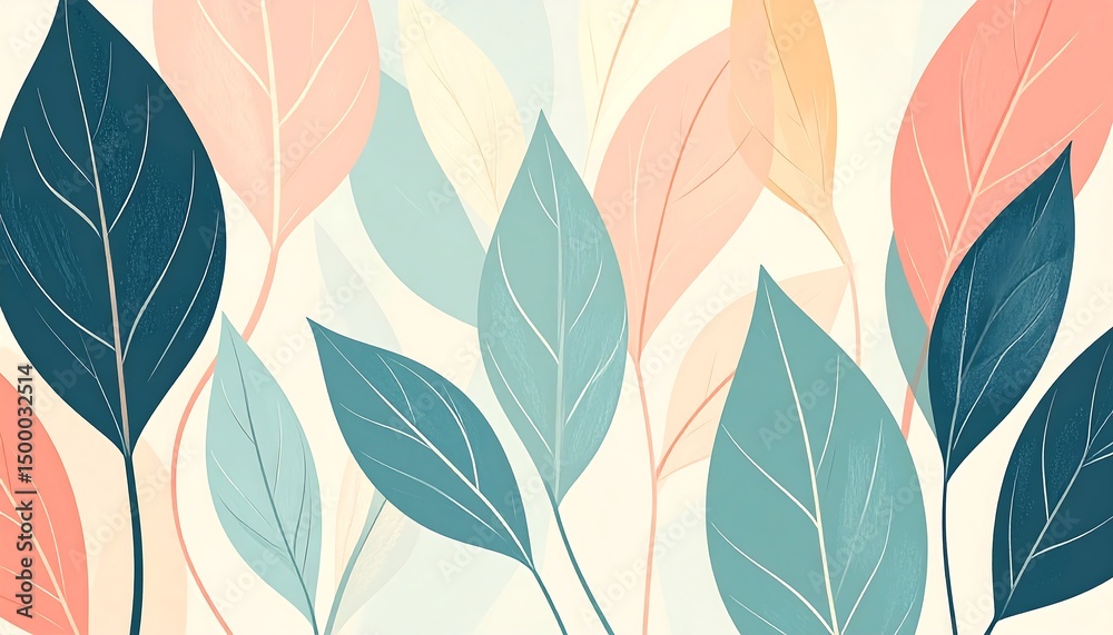 Fototapeta premium Pastel Leaves Abstract Background.