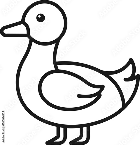 duck outline icon on transparent background