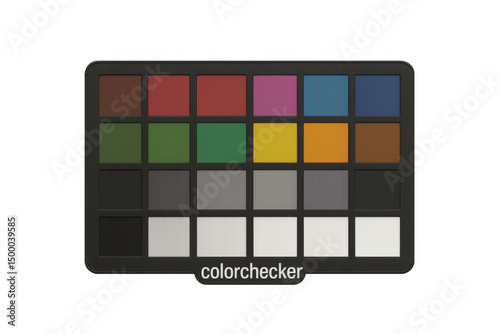 Color checker chart displaying various colors on transparent background