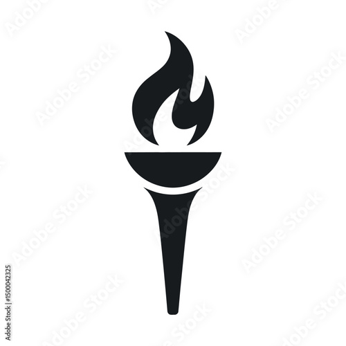 Simple Black and White Torch Icon Graphic Design Element for Website or App