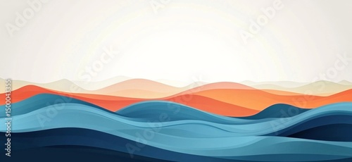 Abstract colorful wave background vector with flat pastel gradients on a white background.