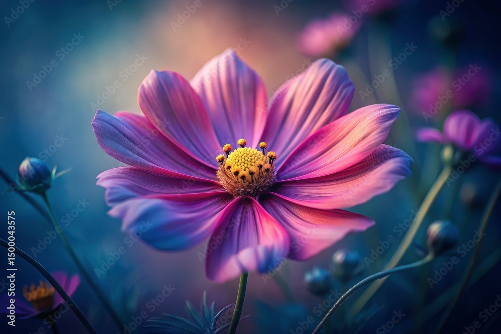 Cosmos Bipinnatus Close Up, Pink Cosmos Flower Macro Photography, Beautiful Floral Image, Nature Detail Cosmos Bipinnatus Close Up, Pink Cosmos Flower Macro Photography, Beautiful Floral Image, Nature Detail