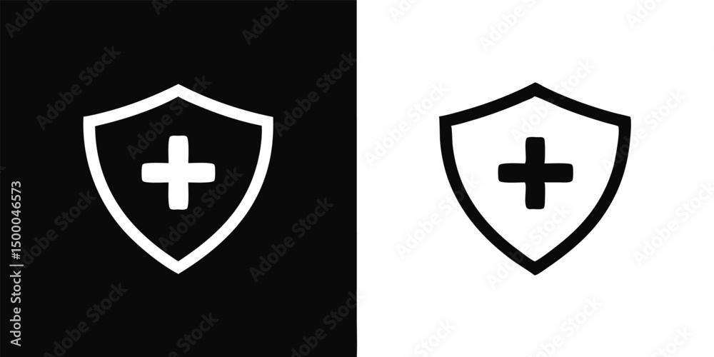 Fototapeta premium Set of heraldic shields with a golden holy cross, a religious symbol of faith, isolated vector illustration