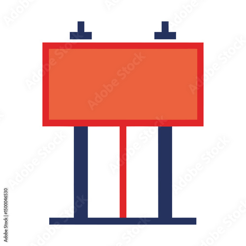 Minimalist billboard illustration vector graphic blank advertisement space design