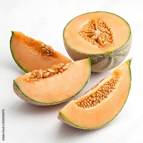 Wallpaper Mural Whole Ripe Cantaloupe on White Background Torontodigital.ca