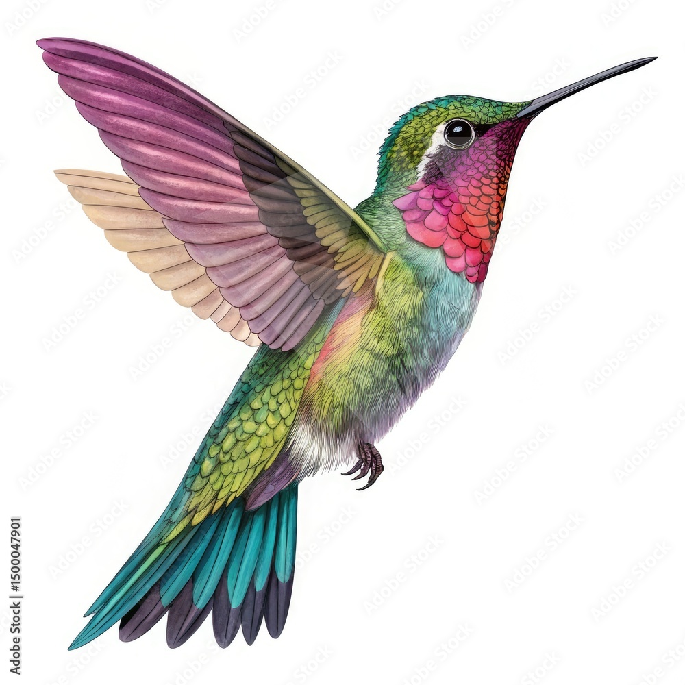 Obraz premium hummingbird on white background